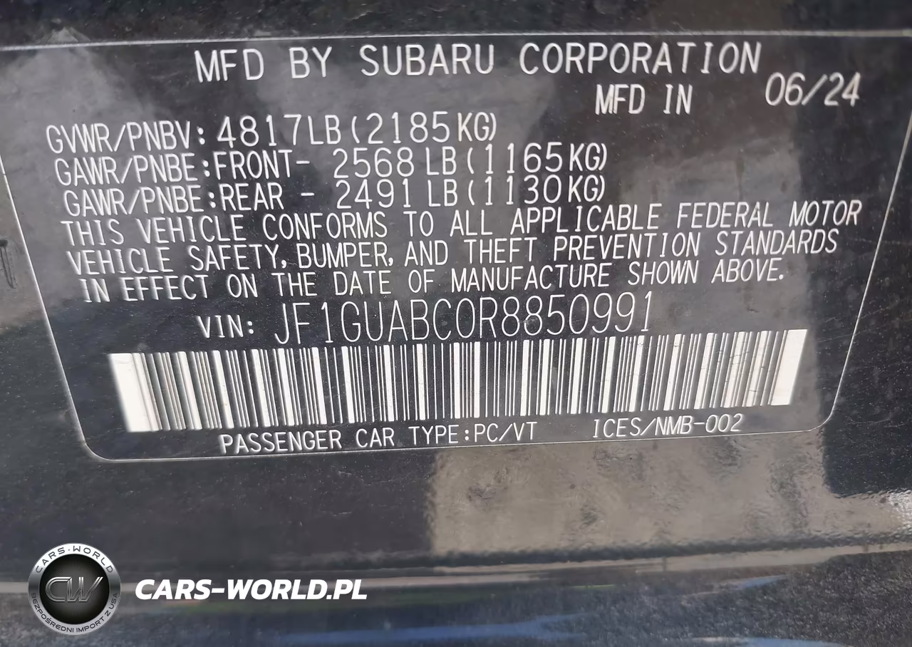 2024 Subaru Impreza Base 5-Door VIN:JF1GUABC0R8850991 - 9