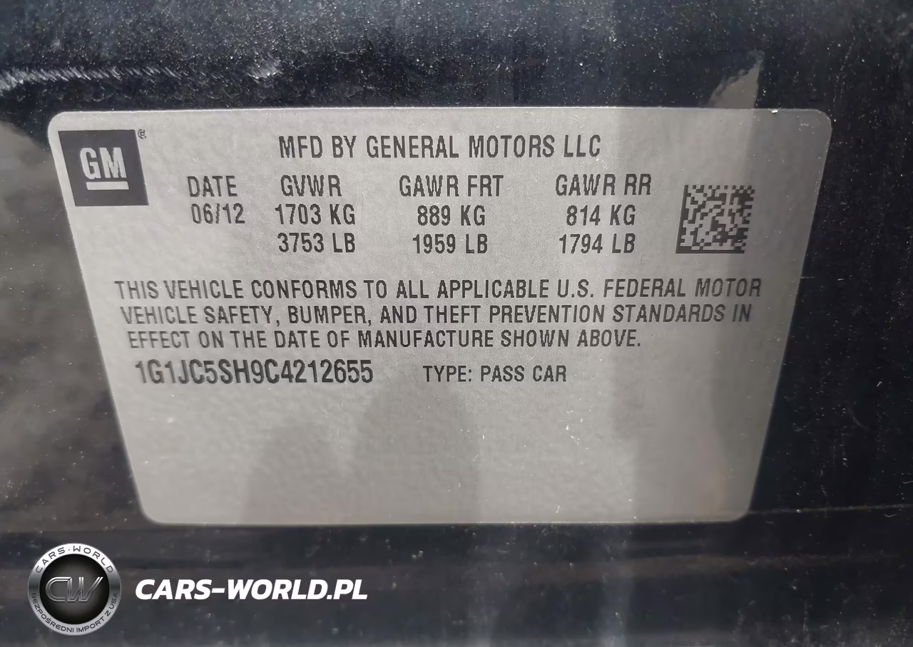 2012 Chevrolet Sonic 2Lt VIN:1G1JC5SH9C4212655 - 9