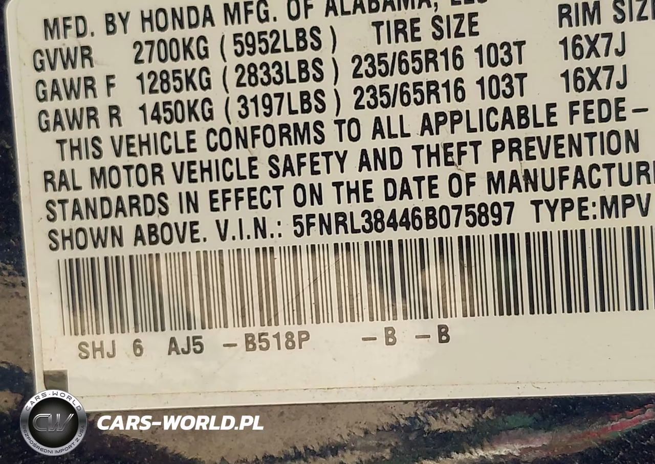 2006 Honda Odyssey Ex VIN:5FNRL38446B075897 - 9
