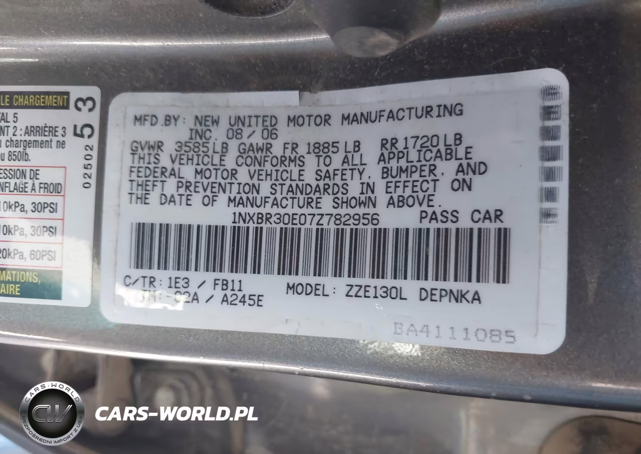 2007 Toyota Corolla Le VIN:1NXBR30E07Z782956 - 9