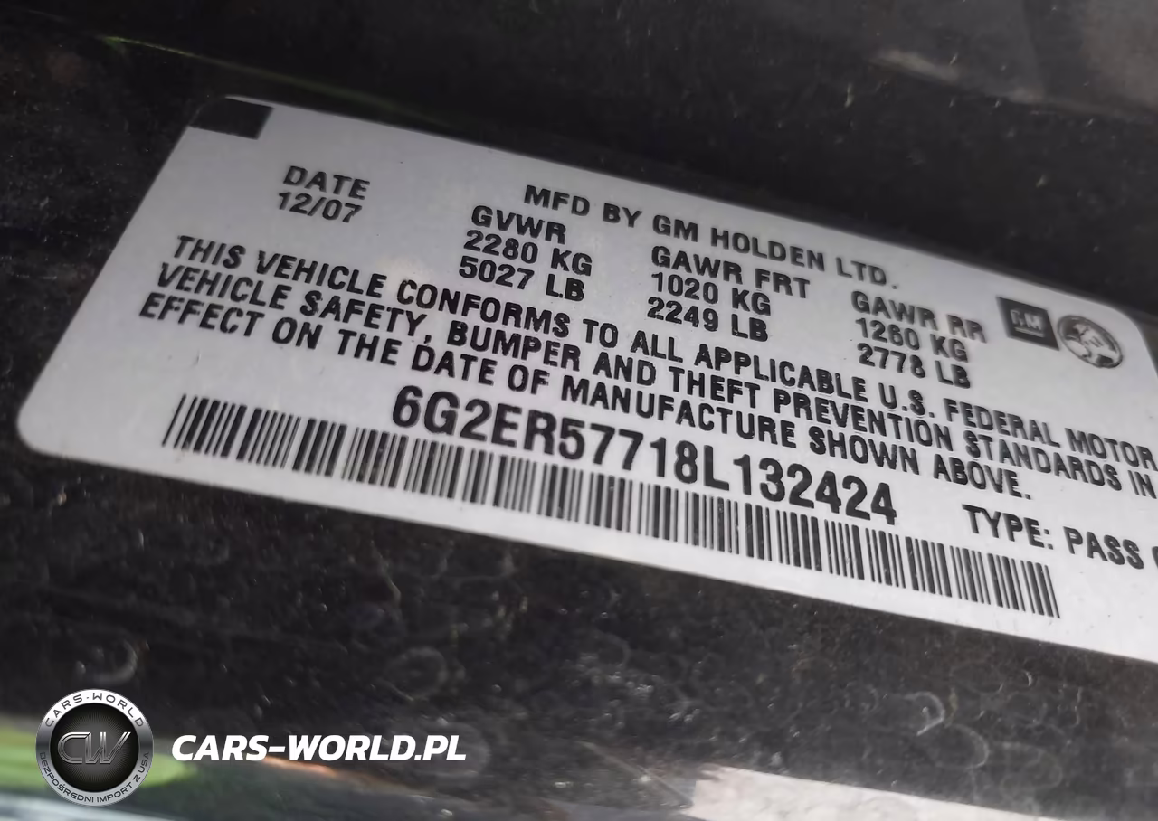 2008 Pontiac G8 VIN:6G2ER57718L132424 - 9
