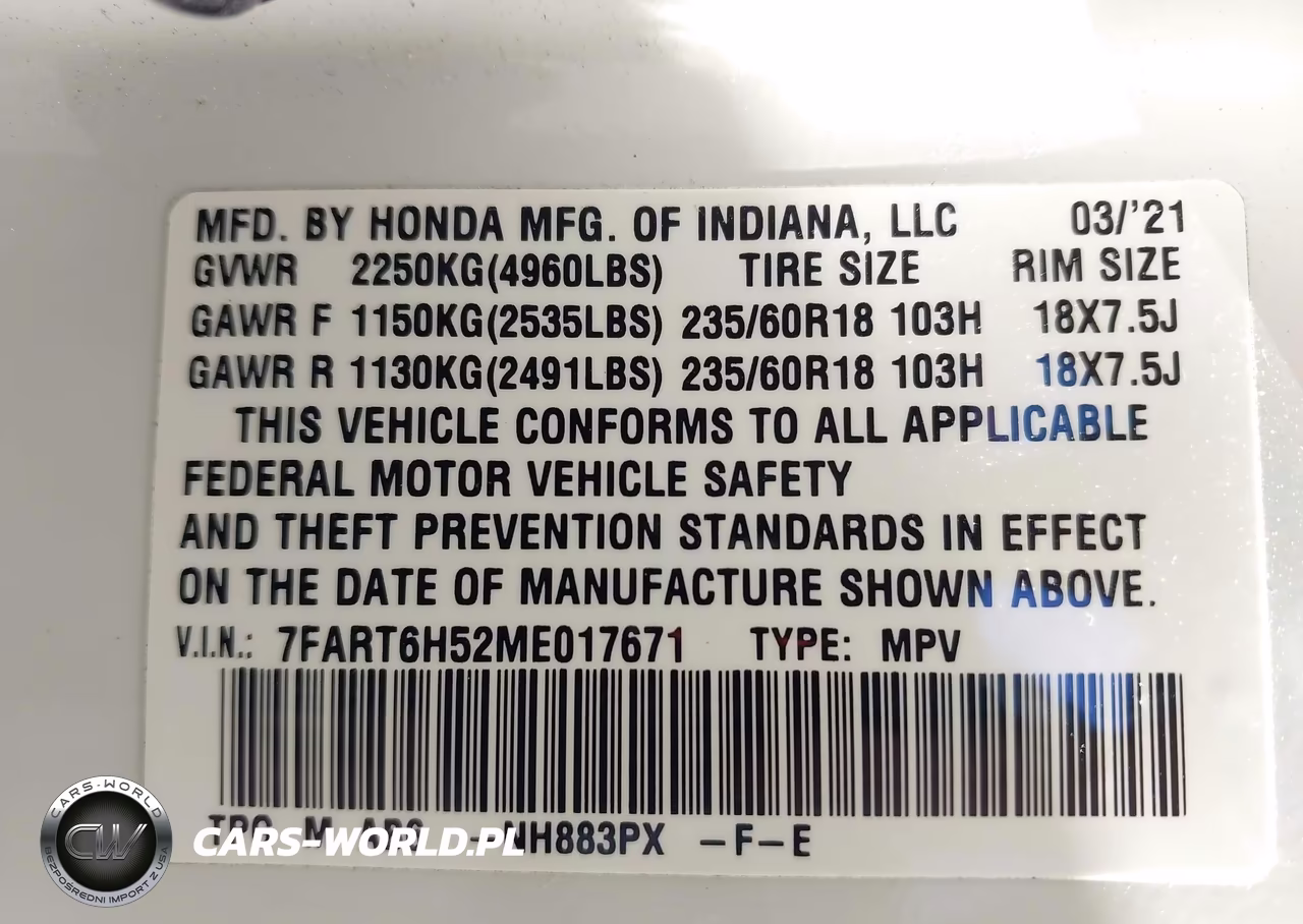 2021 Honda Cr-V Hybrid Ex VIN:7FART6H52ME017671 - 9