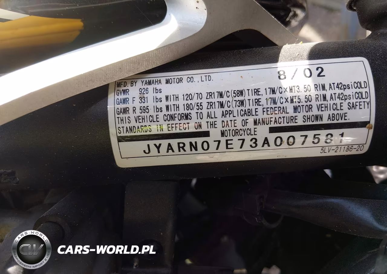 2003 Yamaha Fzs10 VIN:JYARN07E73A007581 - 10