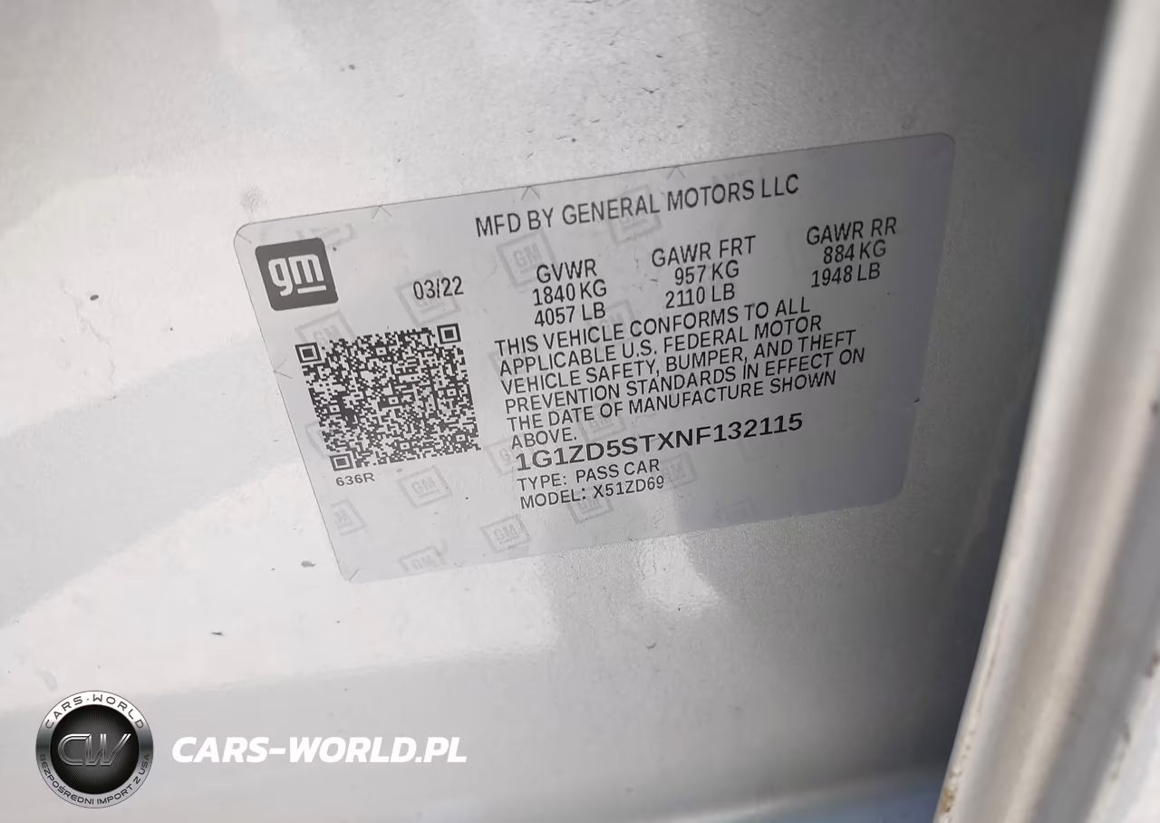 2022 Chevrolet Malibu Fwd Lt VIN:1G1ZD5STXNF132115 - 9