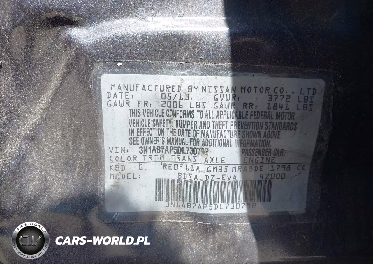 2013 Nissan Sentra Sv VIN:3N1AB7AP5DL730792 - 9