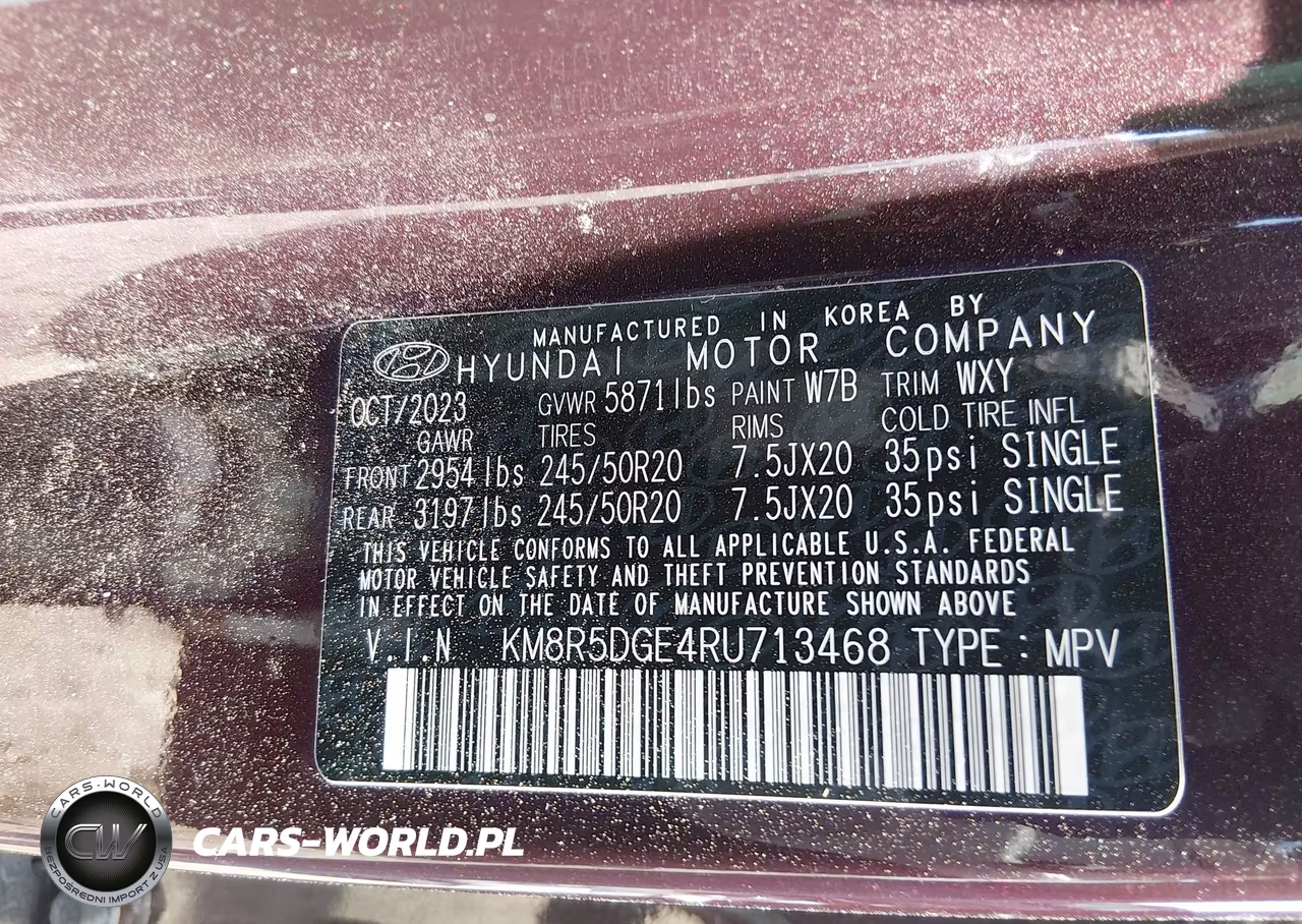2024 Hyundai Palisade Limited VIN:KM8R5DGE4RU713468 - 9