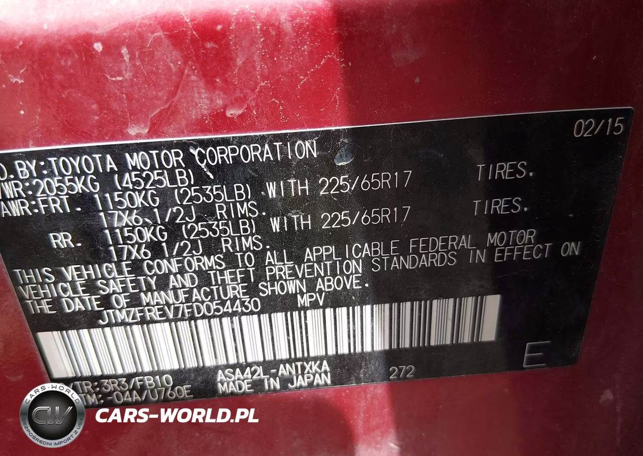 2015 Toyota Rav4 Le VIN:JTMZFREV7FD054430 - 9