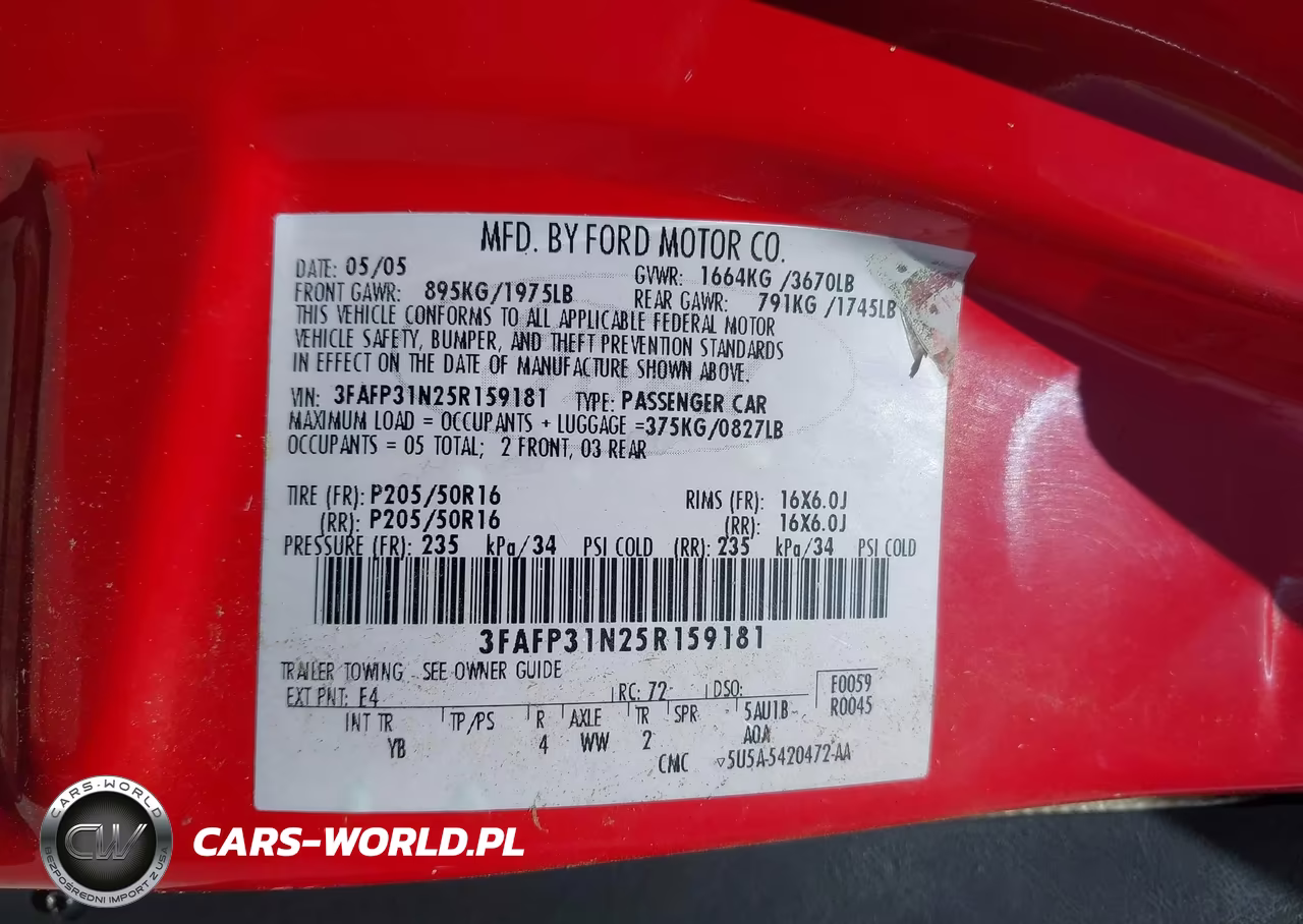 2005 Ford Focus Zx3 VIN:3FAFP31N25R159181 - 9