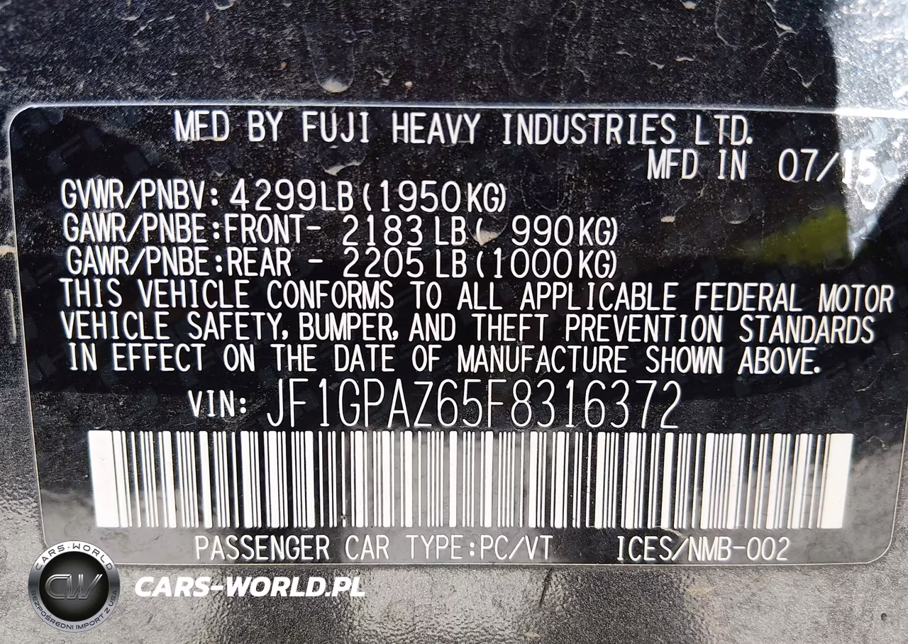 2015 Subaru Impreza 2.0I Sport Limited VIN:JF1GPAZ65F8316372 - 9