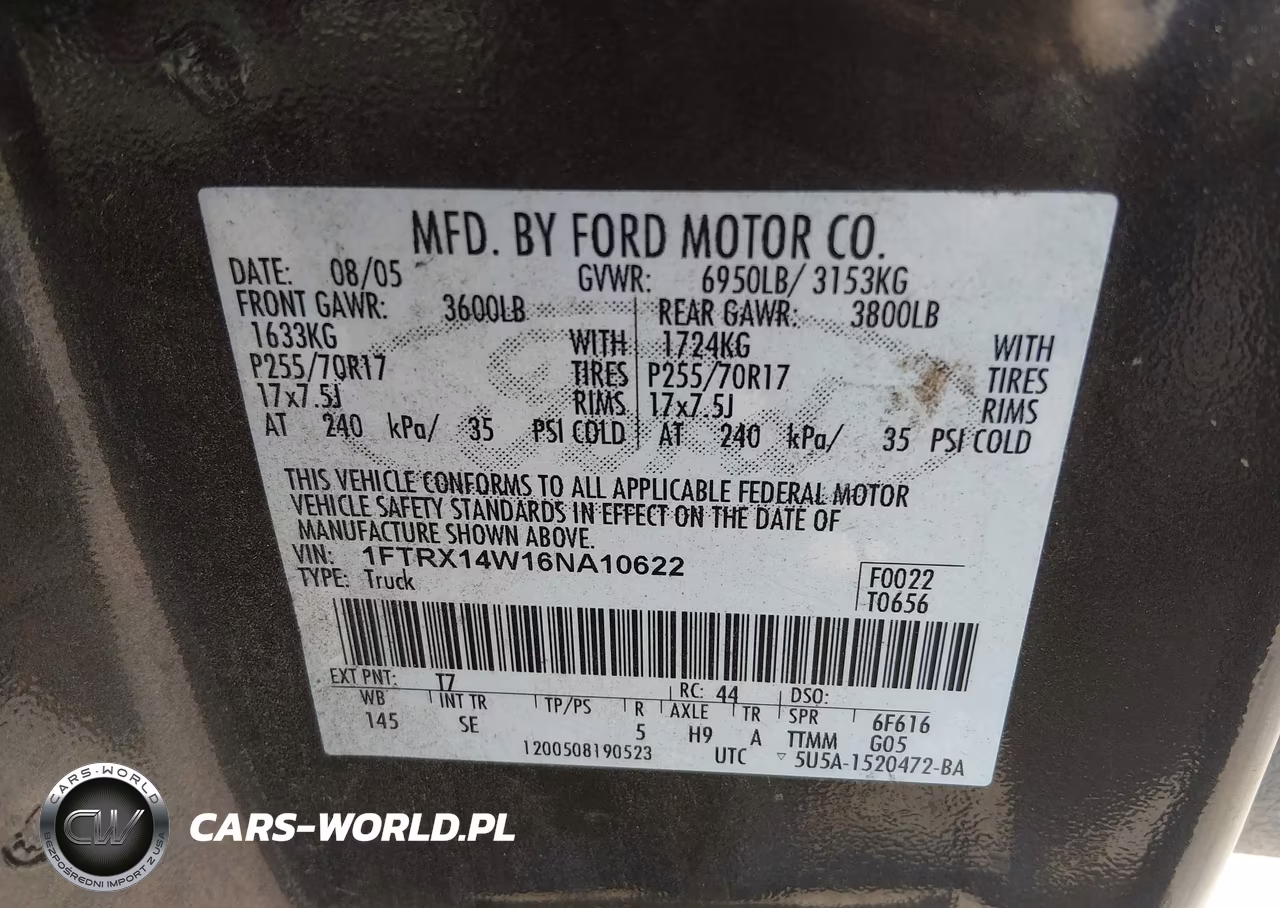 2006 Ford F-150 Stx-Xl-Xlt VIN:1FTRX14W16NA10622 - 9