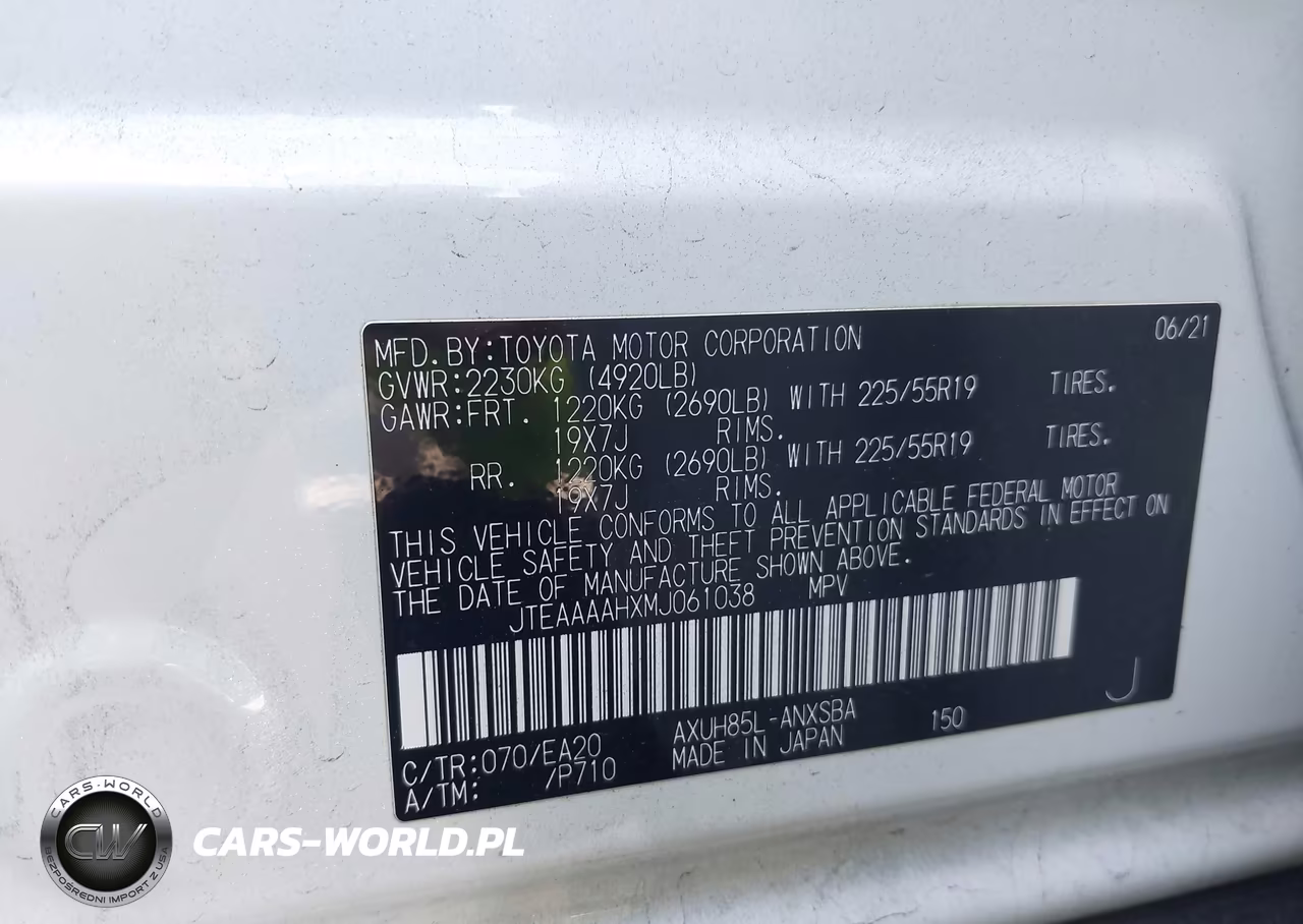 2021 Toyota Venza Limited VIN:JTEAAAAHXMJ061038 - 9