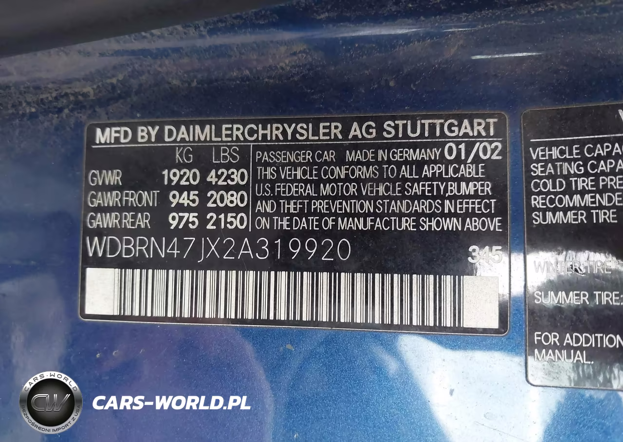 2002 Mercedes-Benz C-Class VIN:WDBRN47JX2A319920 - 9