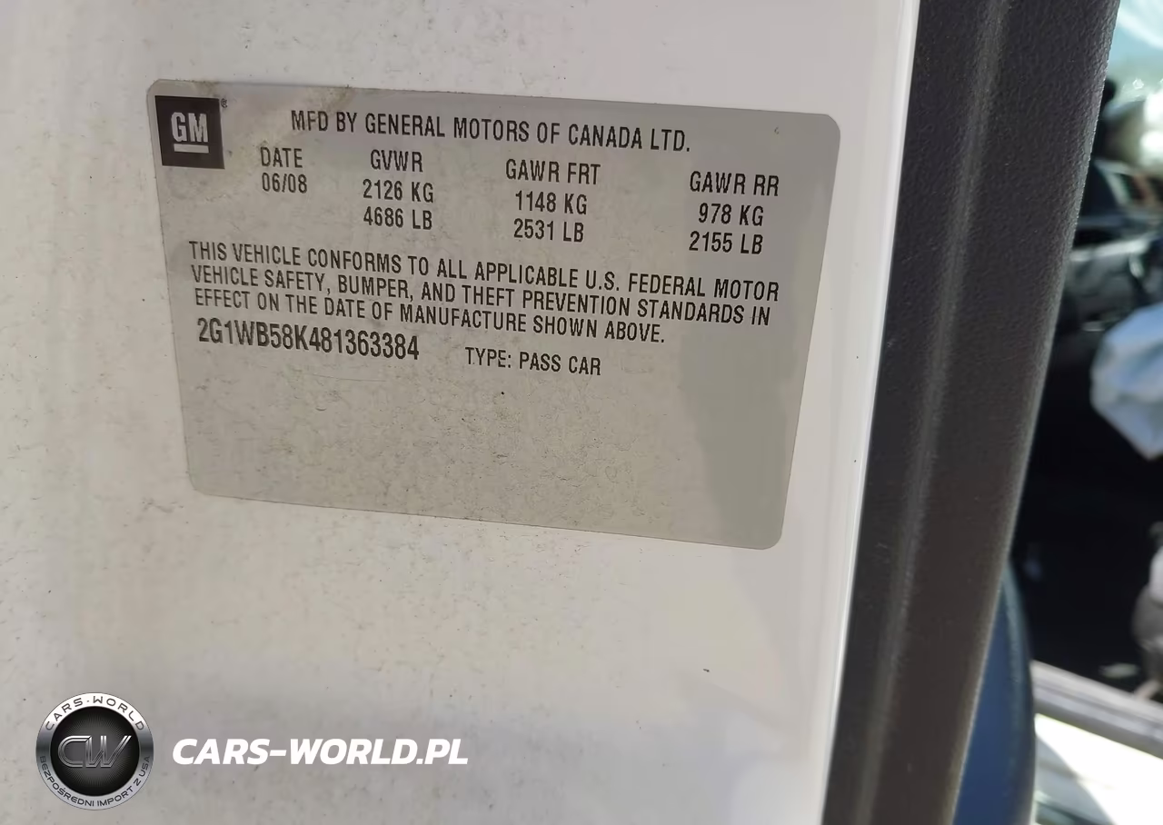 2008 Chevrolet Impala Ls VIN:2G1WB58K481363384 - 9