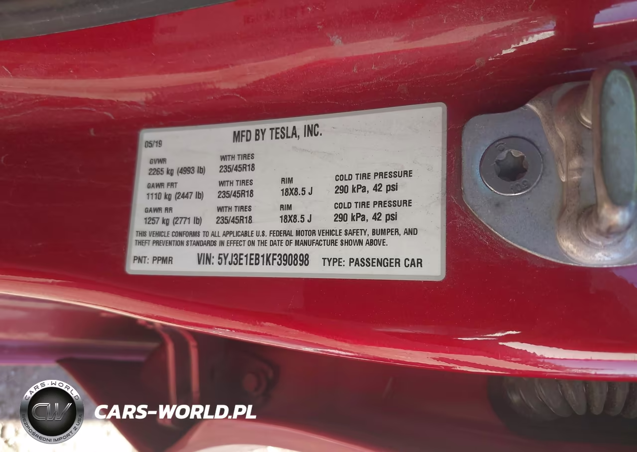 2019 Tesla Model 3 Long Range-Performance VIN:5YJ3E1EB1KF390898 - 9
