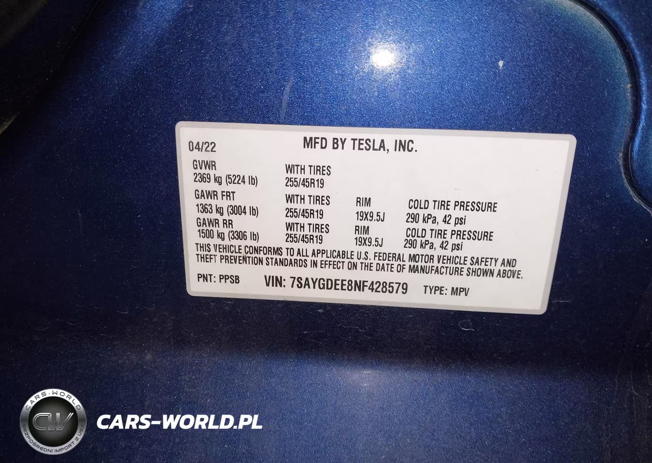 2022 Tesla Model Y Long Range Dual Motor All-Wheel Drive VIN:7SAYGDEE8NF428579 - 9