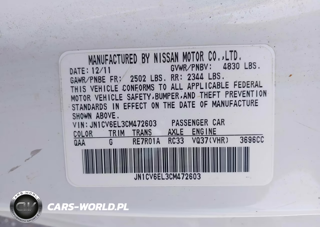 2012 Infiniti G37X VIN:JN1CV6EL3CM472603 - 9