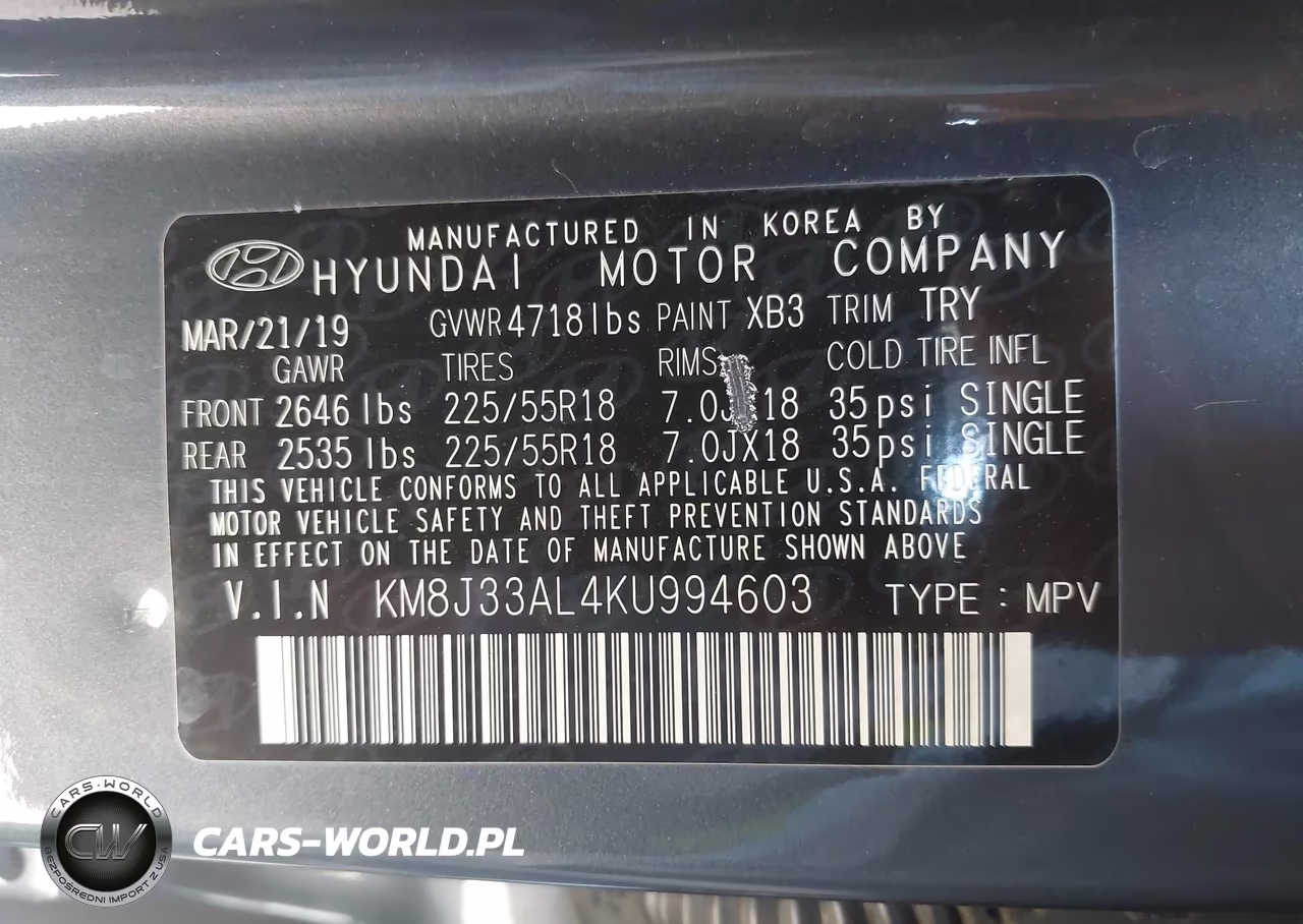 2019 Hyundai Tucson Limited VIN:KM8J33AL4KU994603 - 9