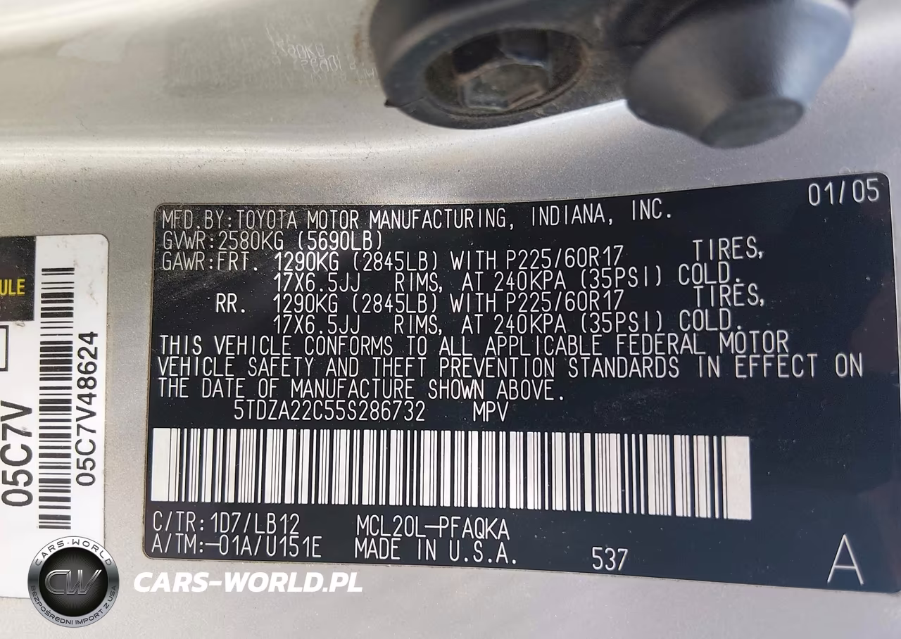 2005 Toyota Sienna Xle Limited VIN:5TDZA22C55S286732 - 9