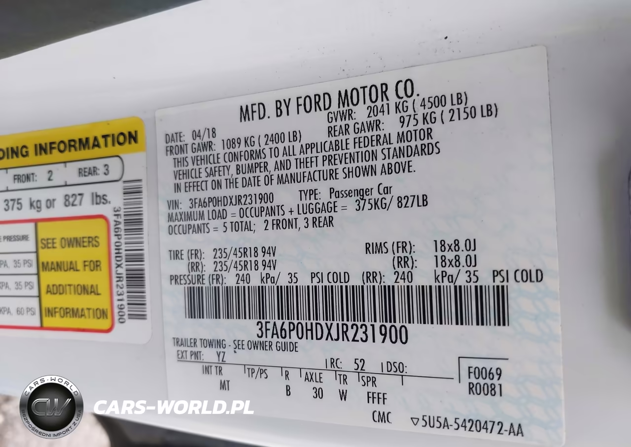 2018 Ford Fusion Se VIN:3FA6P0HDXJR231900 - 9