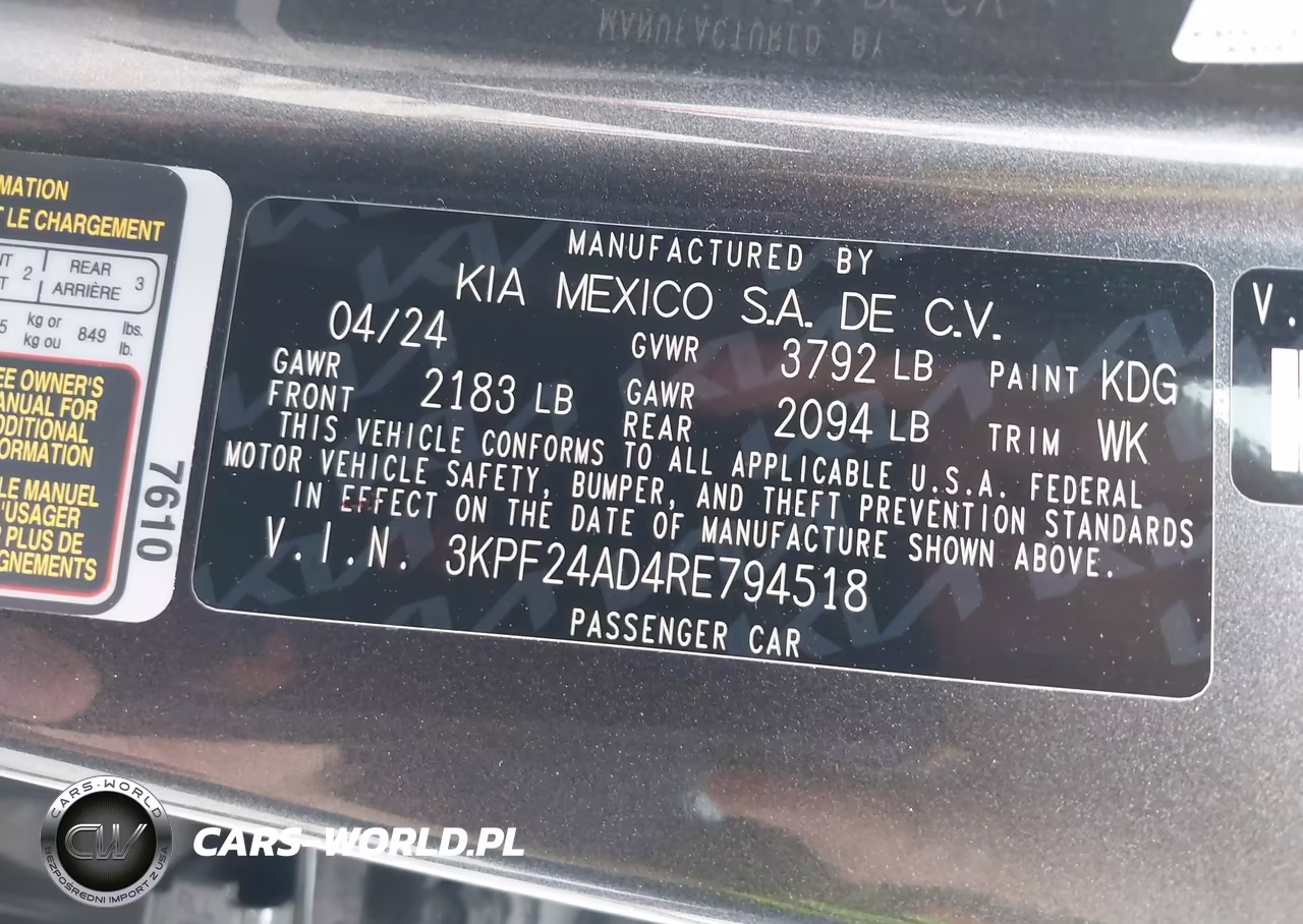 2024 Kia Forte Lxs VIN:3KPF24AD4RE794518 - 9