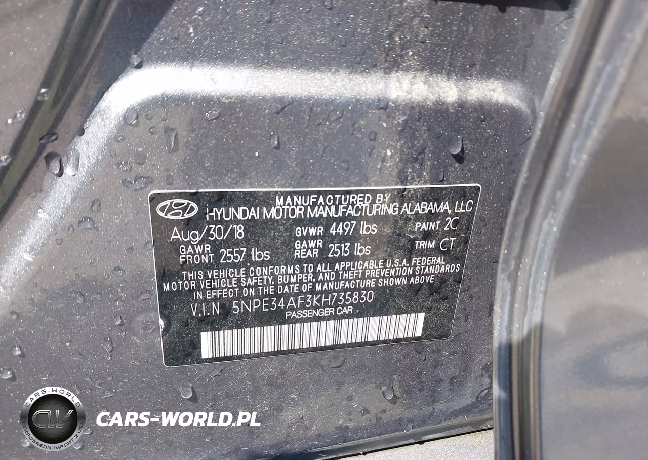 2019 Hyundai Sonata Sel VIN:5NPE34AF3KH735830 - 9
