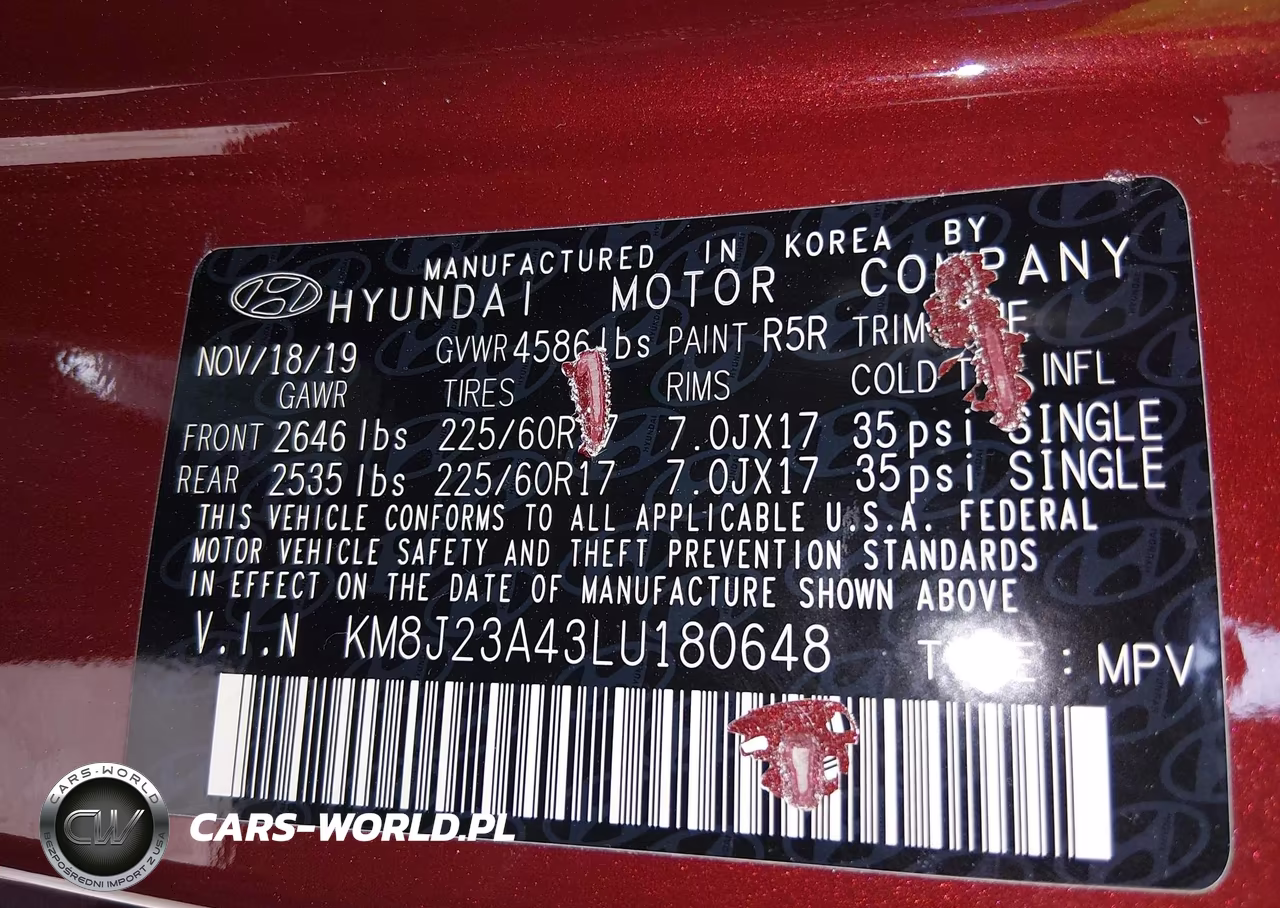 2020 Hyundai Tucson Se VIN:KM8J23A43LU180648 - 9
