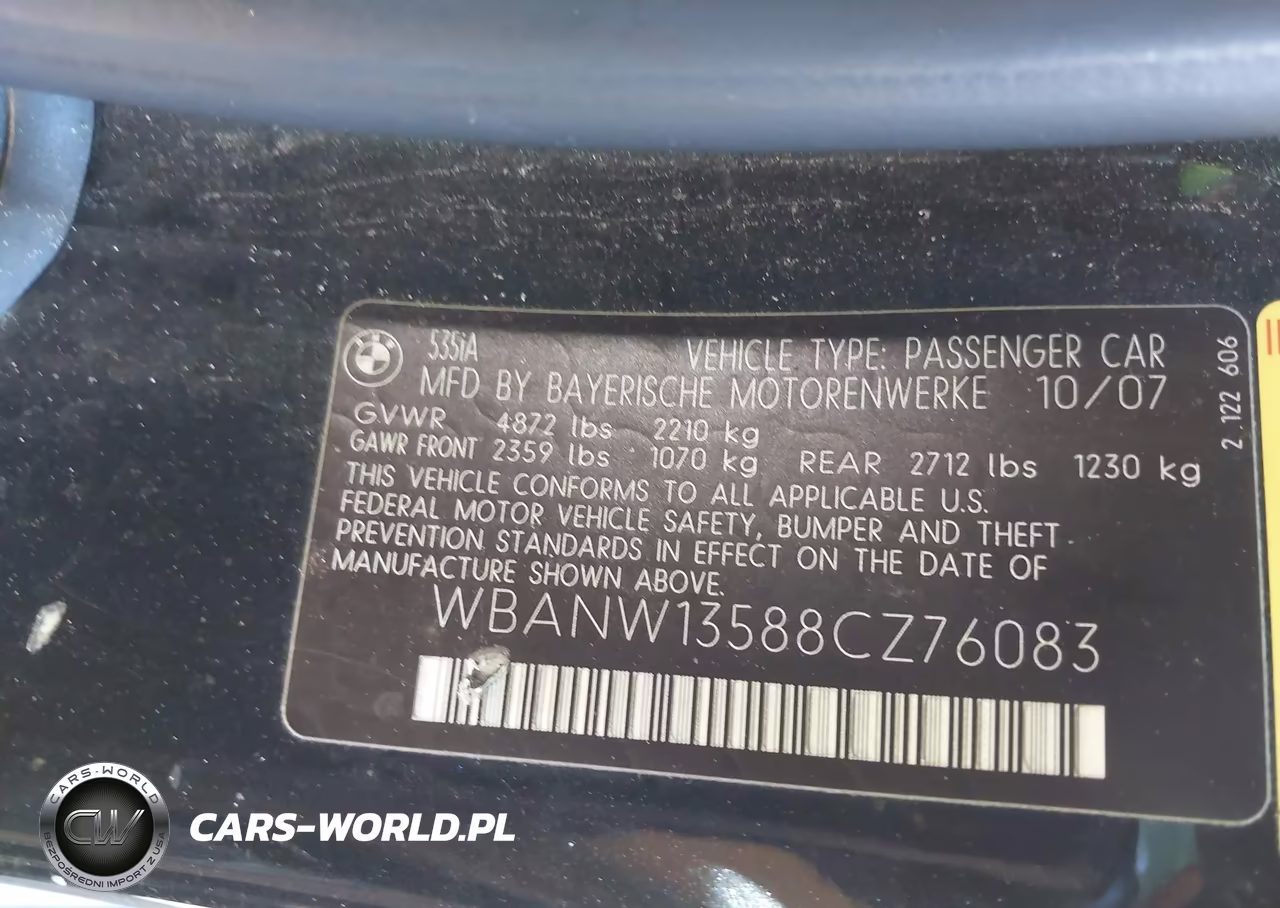 2008 BMW 535I VIN:WBANW13588CZ76083 - 9
