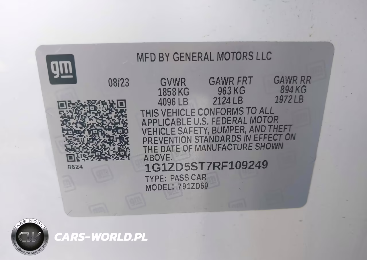 2024 Chevrolet Malibu Fwd 1Lt VIN:1G1ZD5ST7RF109249 - 9