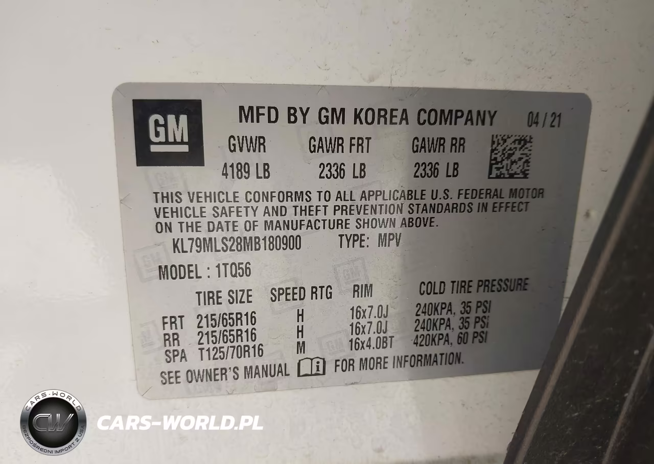 2021 Chevrolet Trailblazer Fwd L VIN:KL79MLS28MB180900 - 9