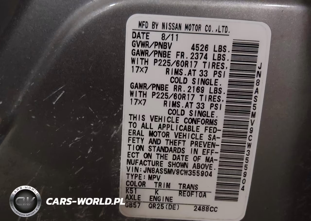2012 Nissan Rogue Sv VIN:JN8AS5MV9CW355904 - 9