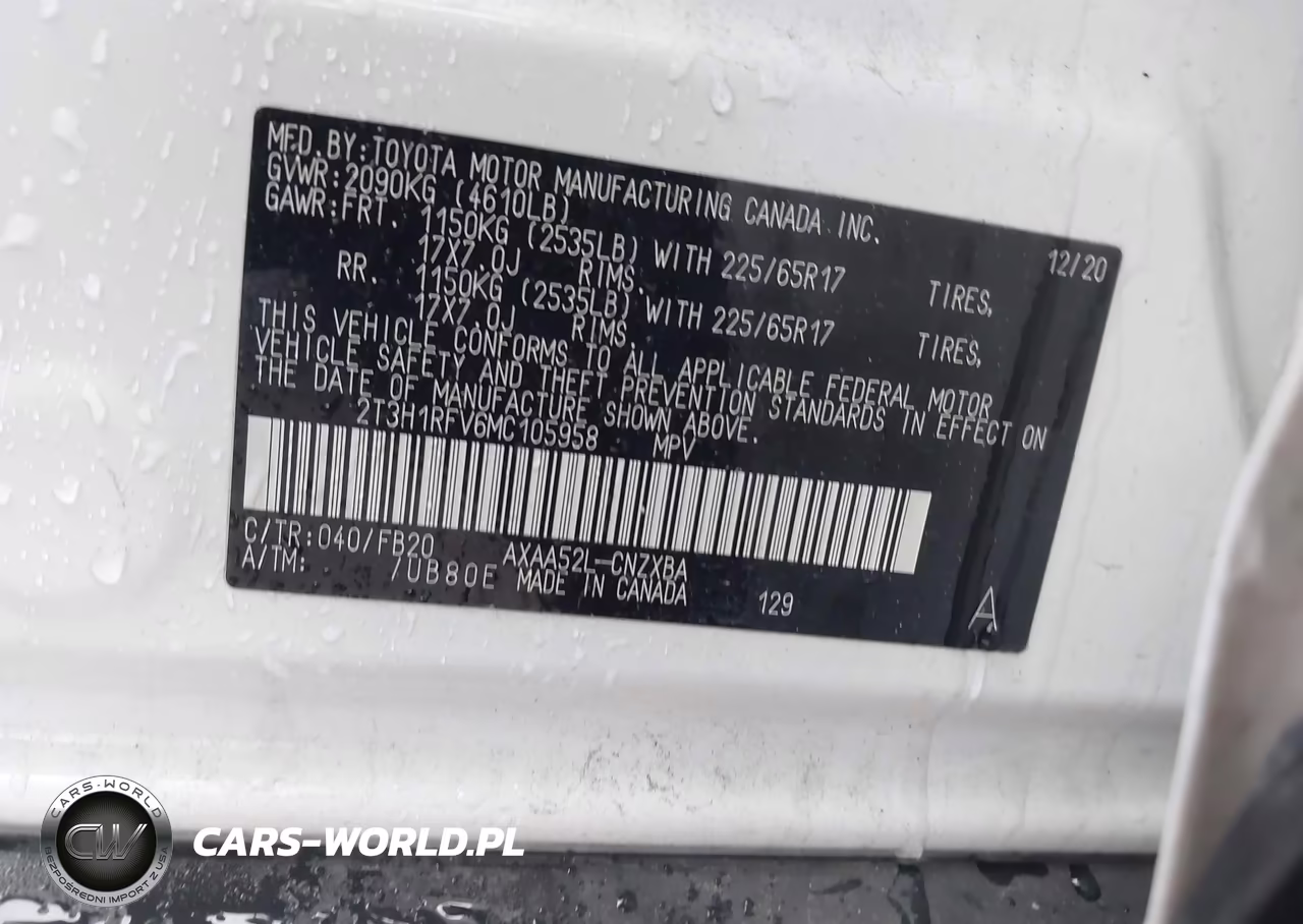 2021 Toyota Rav4 Le VIN:2T3H1RFV6MC105958 - 9