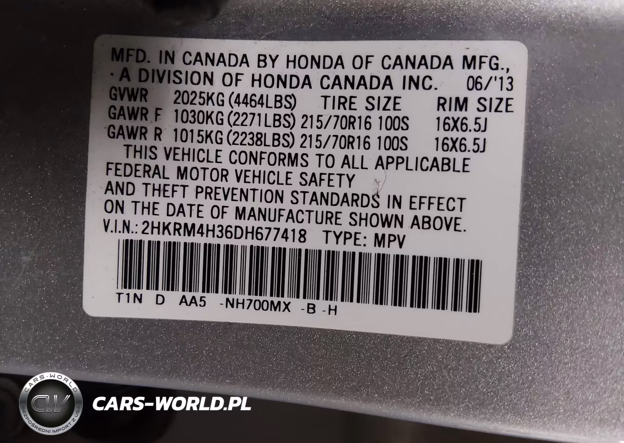 2013 Honda Cr-V Lx VIN:2HKRM4H36DH677418 - 9