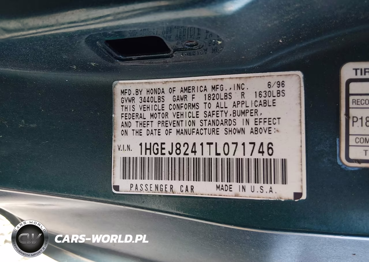 1996 Honda Civic Ex VIN:1HGEJ8241TL071746 - 9