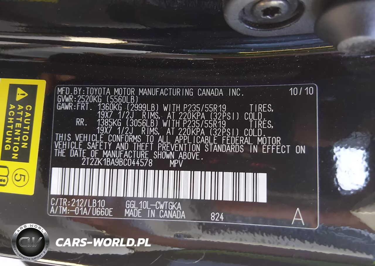 2011 Lexus Rx 350 VIN:2T2ZK1BA9BC044578 - 9