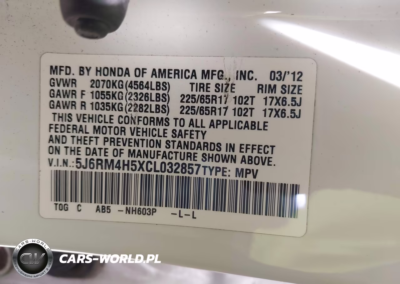 2012 Honda Cr-V Ex VIN:5J6RM4H5XCL032857 - 9