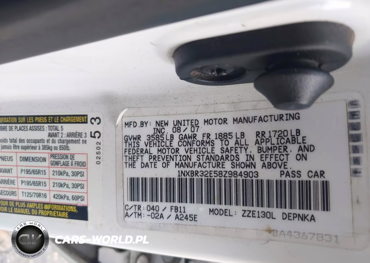 2008 Toyota Corolla Le VIN:1NXBR32E58Z984903 - 9