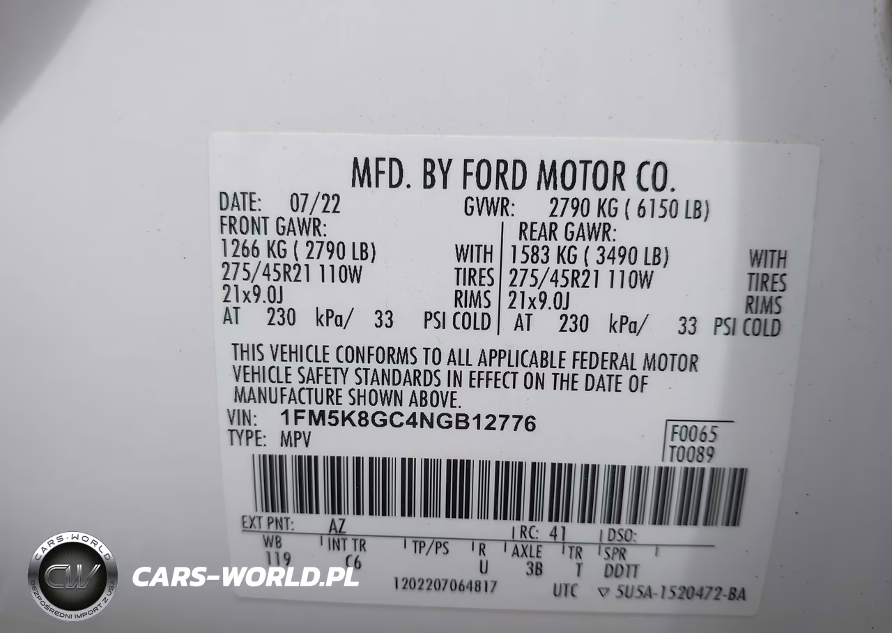 2022 Ford Explorer St VIN:1FM5K8GC4NGB12776 - 9