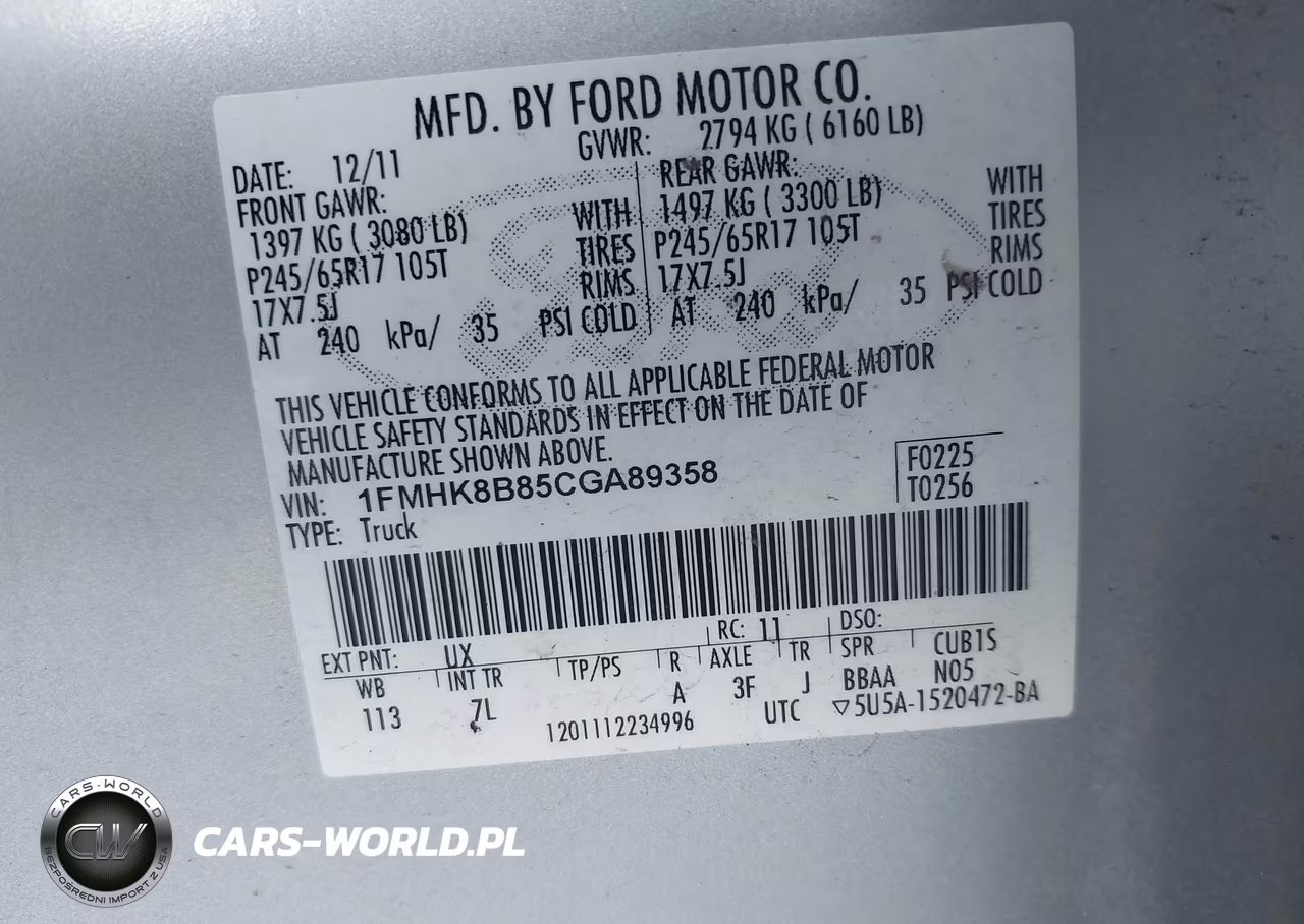 2012 Ford Explorer VIN:1FMHK8B85CGA89358 - 9