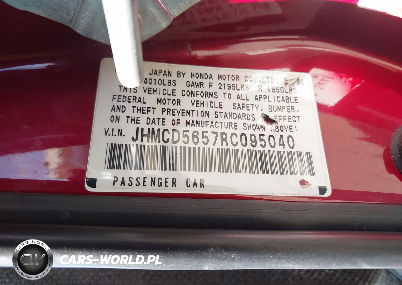 1994 Honda Accord Ex VIN:JHMCD5657RC095040 - 9