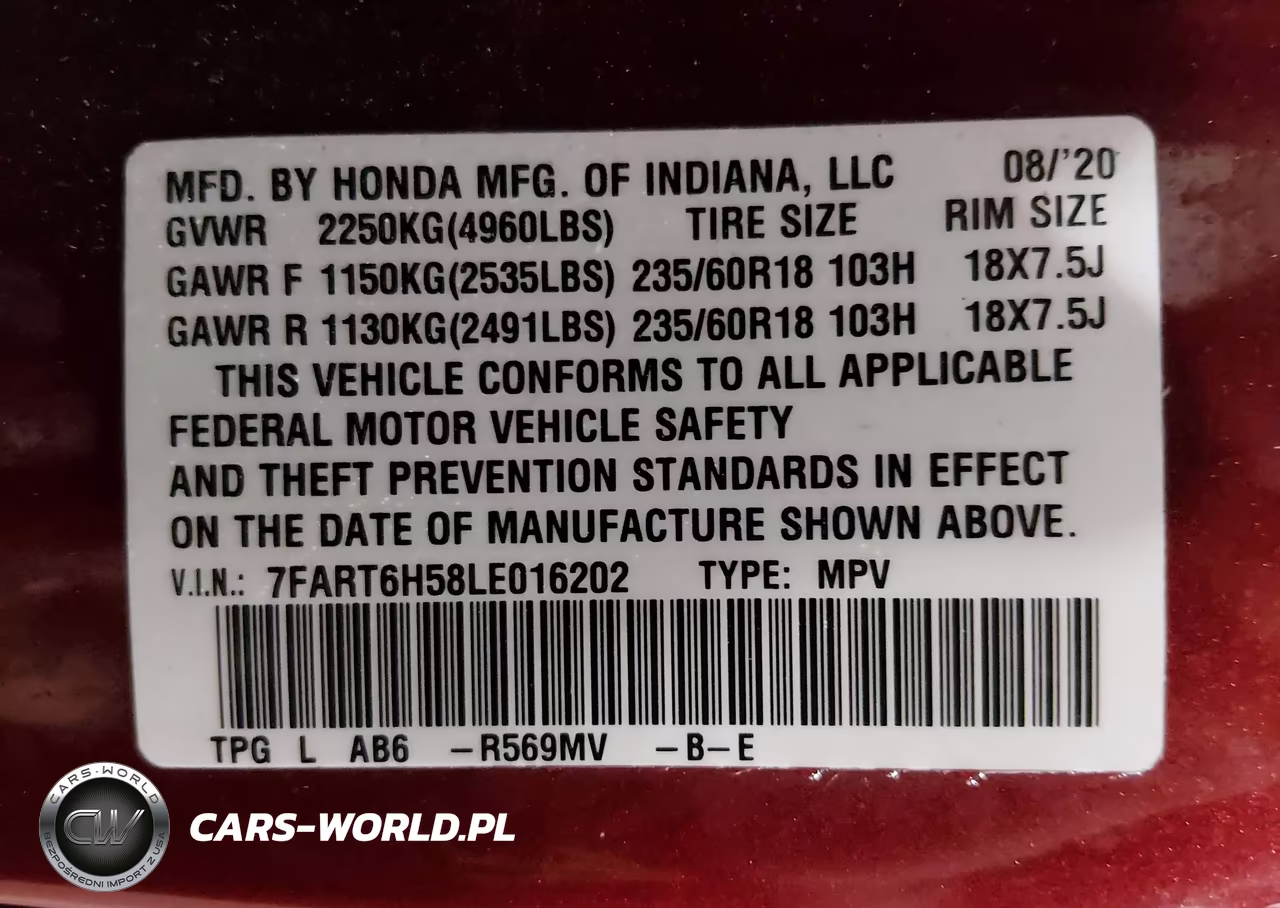 2020 Honda Cr-V Hybrid Ex VIN:7FART6H58LE016202 - 9