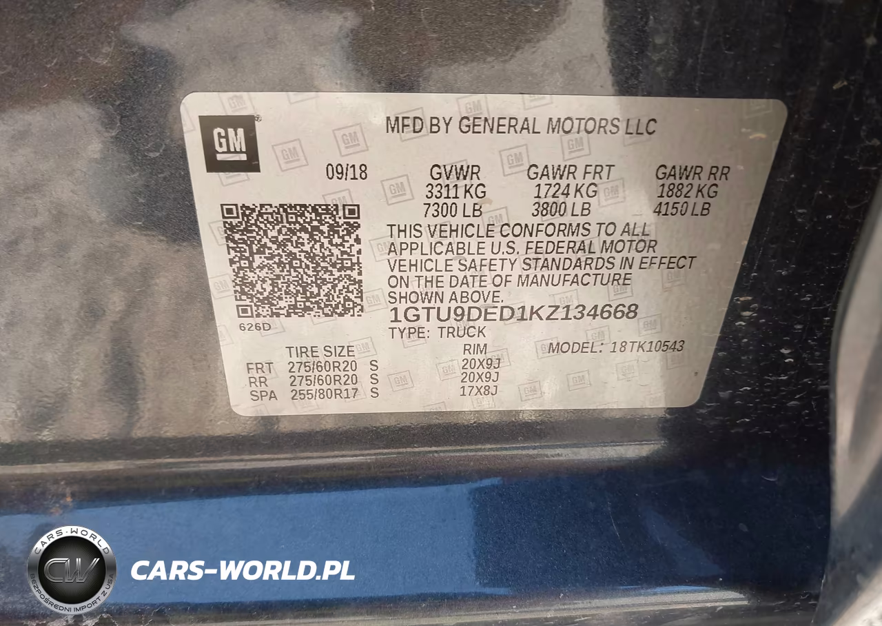 2019 GMC Sierra 1500 Slt VIN:1GTU9DED1KZ134668 - 9