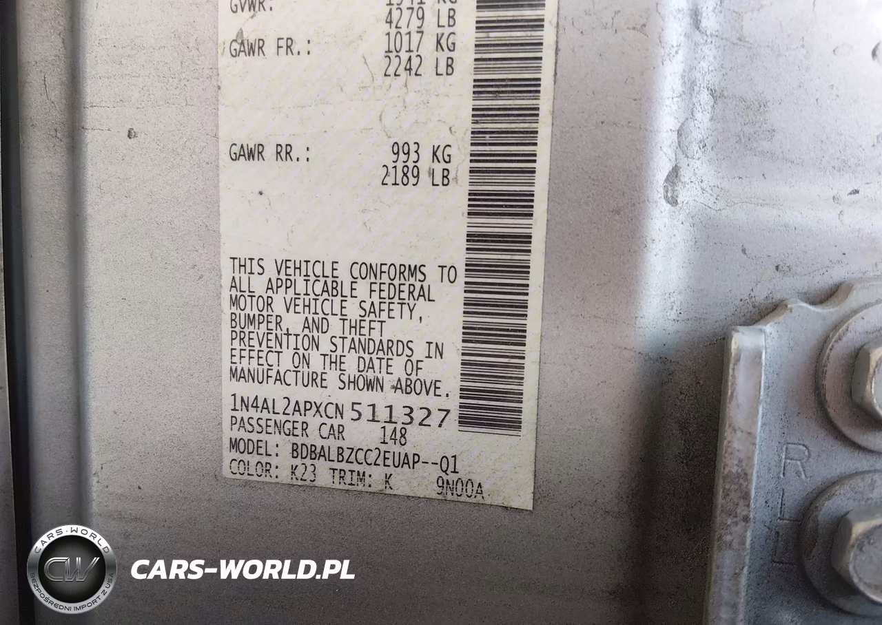 2012 Nissan Altima 2.5 S VIN:1N4AL2APXCN511327 - 9