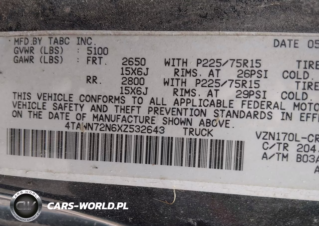1999 Toyota Tacoma VIN:4TAWN72N6XZ532643 - 9