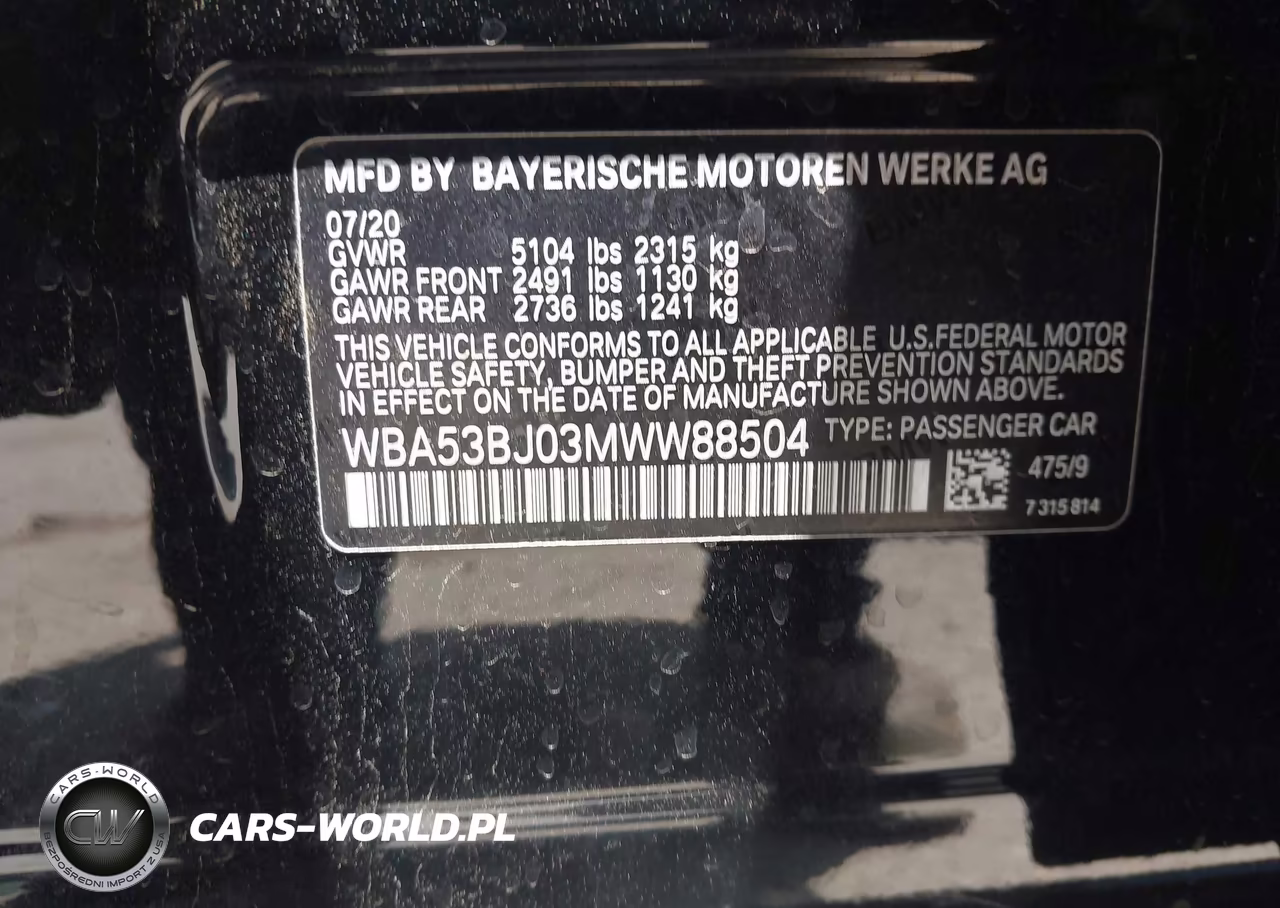 2021 BMW 540I VIN:WBA53BJ03MWW88504 - 9