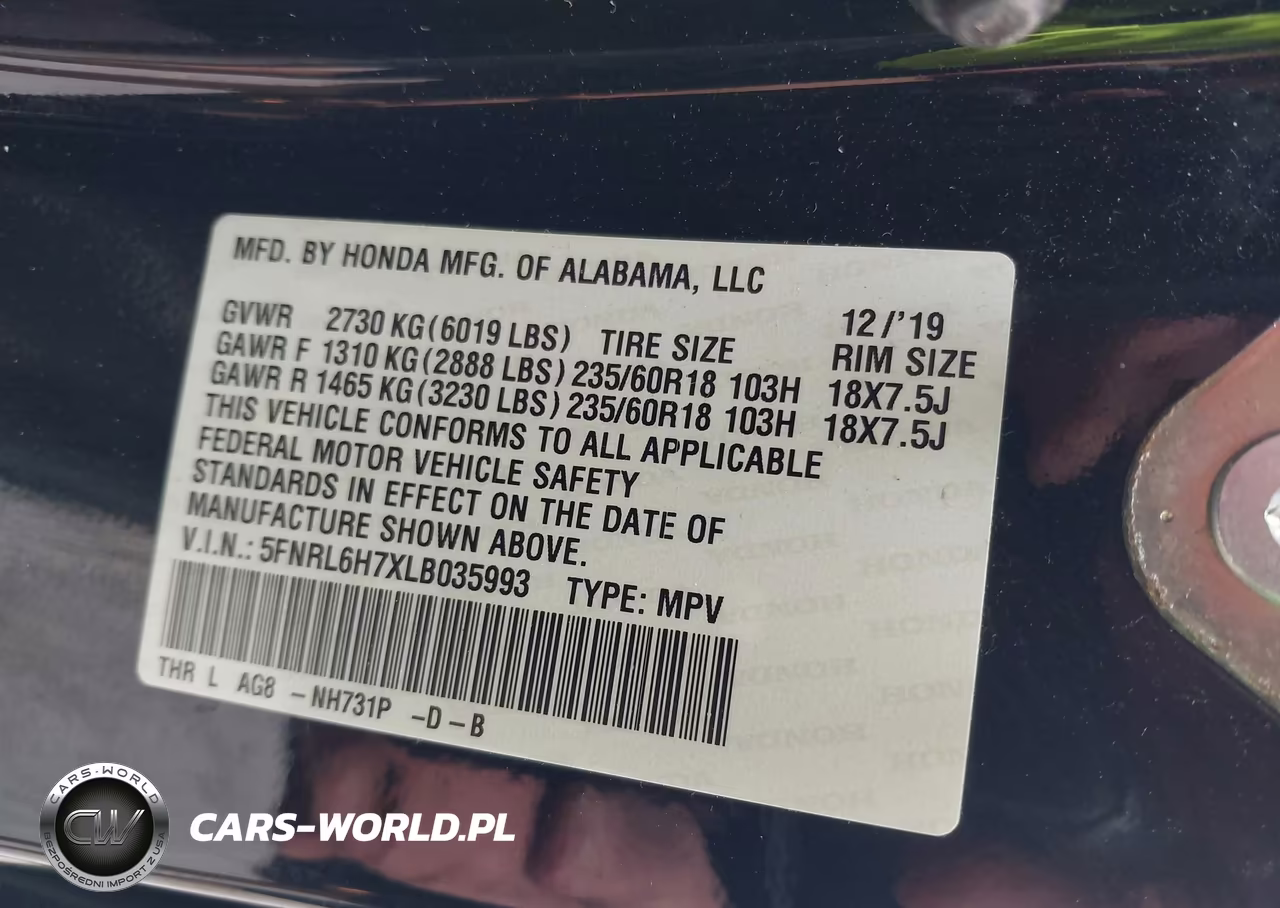 2020 Honda Odyssey Ex-L-Ex-L W-Navi Res VIN:5FNRL6H7XLB035993 - 9