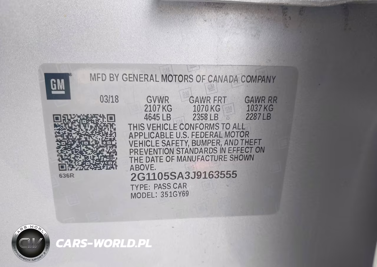 2018 Chevrolet Impala 1Lt VIN:2G1105SA3J9163555 - 9