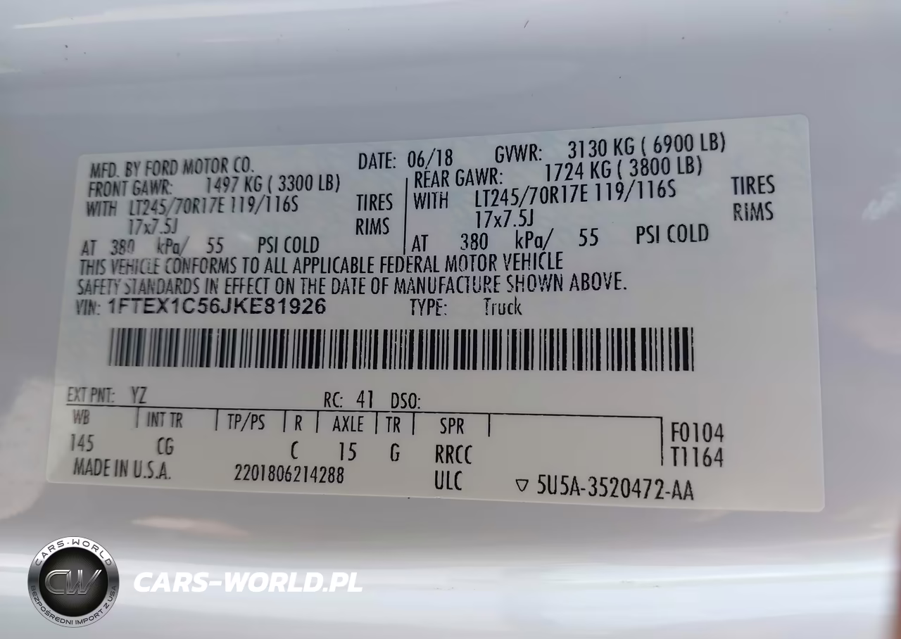 2018 Ford F-150 Xl VIN:1FTEX1C56JKE81926 - 9