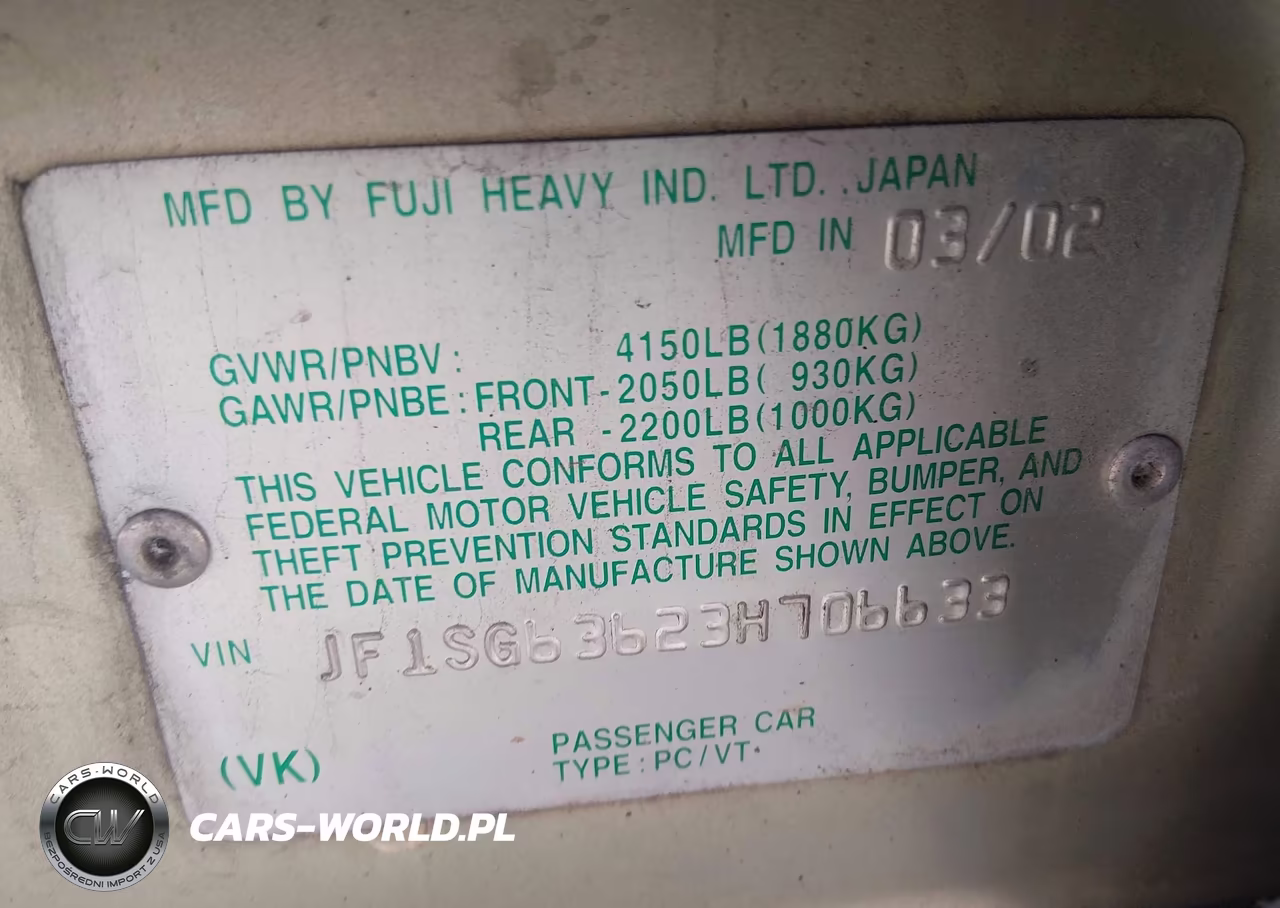 2003 Subaru Forester X VIN:JF1SG63623H706633 - 9