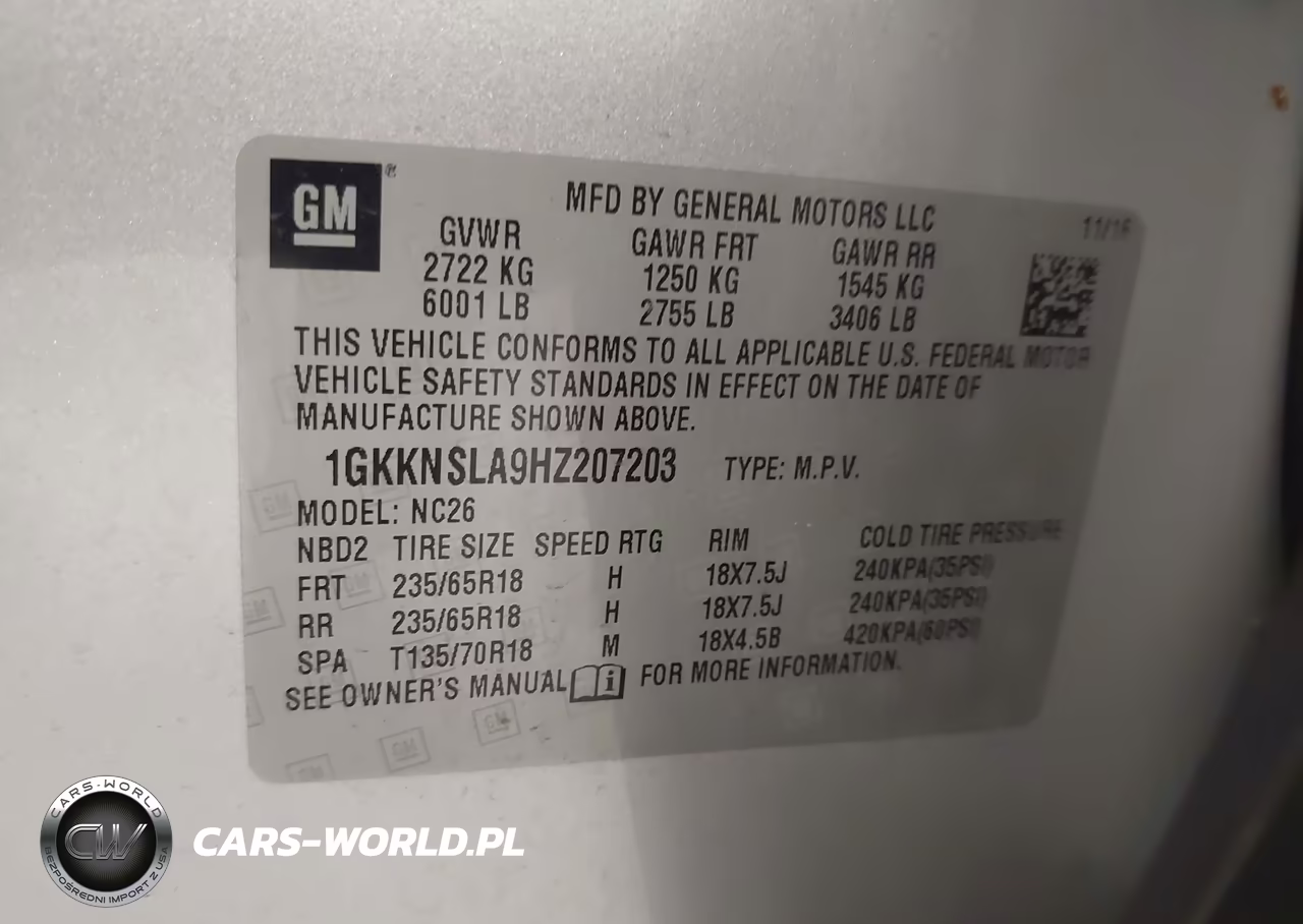 2017 GMC Acadia Sle-2 VIN:1GKKNSLA9HZ207203 - 9