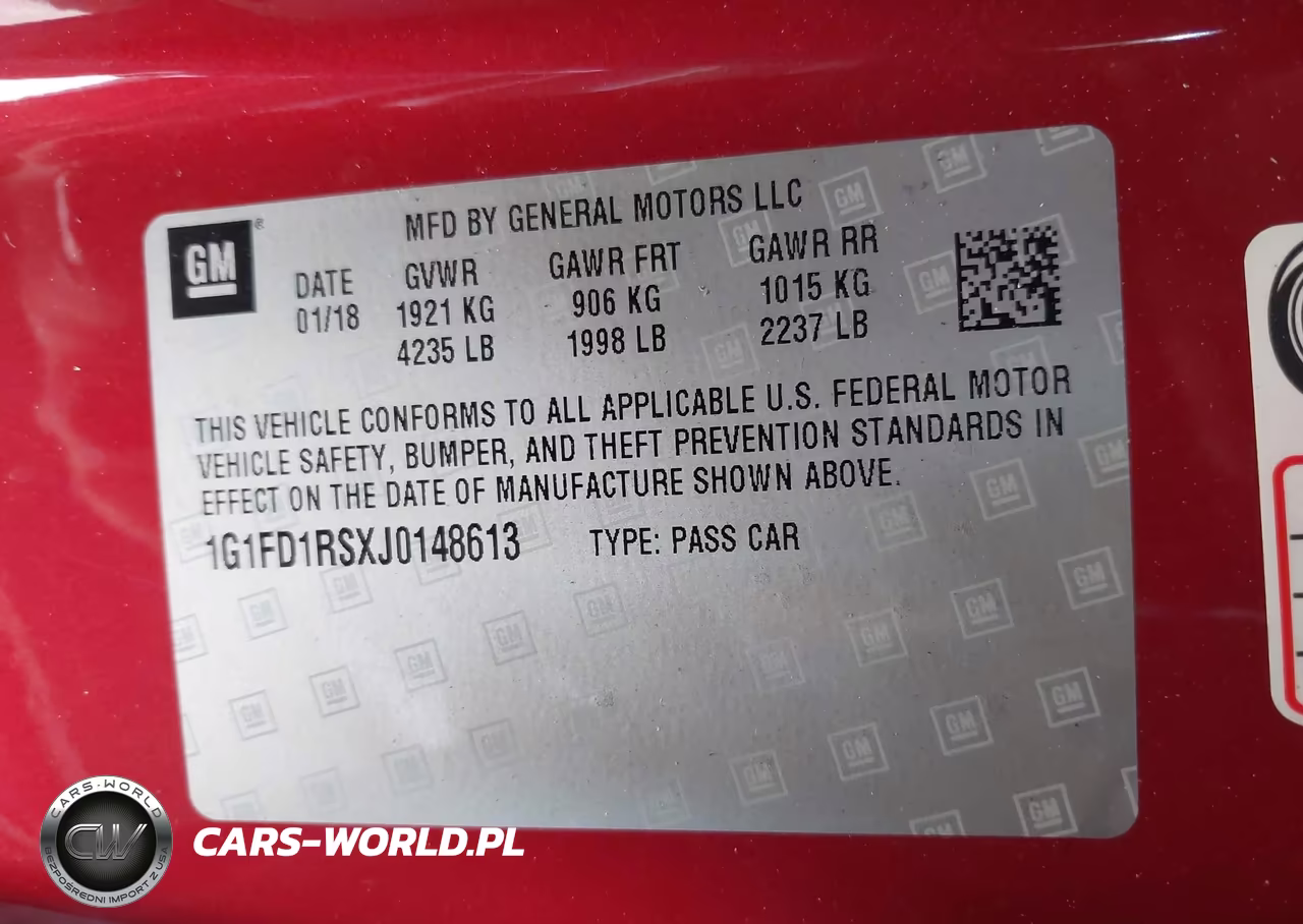 2018 Chevrolet Camaro 2Lt VIN:1G1FD1RSXJ0148613 - 9